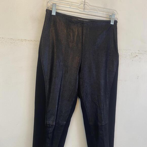 RALPH LAUREN black label lambs leather black trousers sz 8 - Picture 2 of 6